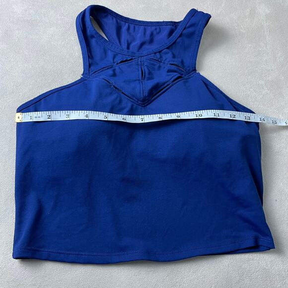 Fabletics Lexi Midi Sports Bra Ink Blue Cutout - Picture 7 of 8